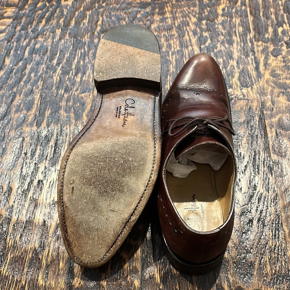 Cole Haan Brown Leather Derby Oxfords - Picture 5 of 8